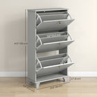 HOMCOM - Armoire à chaussures moderne avec 3 tiroirs basculants pour 12 paires - gris-Le dessus plat permet d'exposer des objets décoratifs ou de ranger des essentiels 