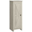 HOMCOM - Armoire de cuisine 48 po avec porte de grange - gris-Disposition à quatre niveaux maximise le rangement vertical 