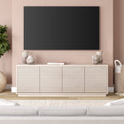 Hudson&Canal - Meuble TV Tullis pour téléviseurs jusqu'à 78" - Blanc aulne-Fabriqué à partir de matériaux MDF robustes dans une finition blanche en aulne fabriquée à la main