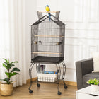 PawHut - Grande cage à oiseaux détachable 57 po H avec dessus ouvrable, étagère de rangement-Fabriqué en acier, suffisamment solide pour une utilisation quotidienne 