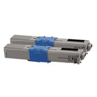 Premium Tone - Okidata 44469801 Toner compatible - Noir - Paquet de 2-Couleur: Noir
