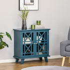 HOMCOM - Armoire de rangement 31 po L avec portes à treillis et étagère - bleu-Les portes avant ventilées permettent à l’air de circuler et vous aident à surveiller le contenu 