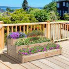 Outsunny - Jardinière surélevée à 3 niveaux 49 po x 49 po x 22 po - naturel-Structure en bois massif pour une utilisation durable 