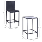 Outsunny - Ensemble de bar de patio 3 pièces pour patios, arrière-cours, balcons, jardins, bord de piscine, noir-Rotin PE imperméable et résistant aux UV  