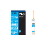 Epson - T748 Cartouche d'encre - Capacité standard - Cyan-Manipulation sans souci - impressions résistantes au maculage, à la décolouration et à l’eau
