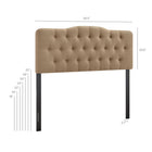 Modway - Annabel Mélange de lin premium Tête de lit complète, Amande-Touffage en losange