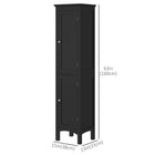 Kleankin - Armoire de rangement de salle de bain haute avec étagères réglables - noir-Deux poignées en alliage sont élégantes et pratiques pour ouvrir la porte 