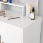 HOMCOM - Coiffeuse avec miroir et lumières - 40,9 po L x 15,7 po l x 55,1 po H - blanc-Glissières de tiroir en acier lisses pour éviter les blocages pendant l’utilisation 
