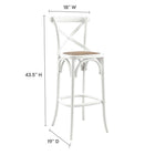 Modway - Gear Tabouret de bar - Blanc-Construction en bois d’orme