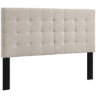 Modway - Paisley Touffe Tissu de lin rembourré Tête de lit King et King de Californie, Beige-Élégante tête de lit touffée en biscuit