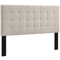 Modway - Paisley Touffe Tissu de lin rembourré Tête de lit King et King de Californie, Beige-Élégante tête de lit touffée en biscuit