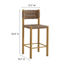 Modway - Parkland Terrasse extérieure Rotin et aluminium Tabourets de comptoir - Naturel - Ensemble de 2-Dossier et siège en rotin synthétique