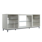 Manhattan Comfort - Meuble TV moderne Brighton 60 po - Beige-6 pieds en métal avec une garde au sol de 3,15 pouces