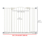 PawHut - Barrière pour Animaux 29"-39" avec Porte à Pression pour Chiens pour Escaliers - Blanc-Couleur : Blanc