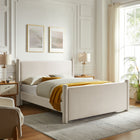 Modway - Rael Performance Velvet Lit plateforme Queen, Alabaste-Système de soutien en lattes de bois