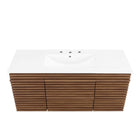 Modway - Render Fixation murale de 48" Vanette de salle de bain - Blanc noyer-Matchs non inclus