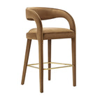 Modway - Pinnacle Performance Velvet Tabouret de bar - Or brun - Ensemble de 2-Assemblée requise