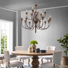 Modway - Nobility Plafond à lumière suspendue Chandelier candélabre-Cadre en bois massif vieilli