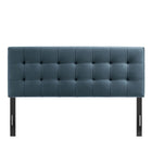 Modway - Lily Velours de performance résistant aux taches Tête de lit Queen size, Bleu Cadet-Construction rembourrée