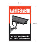 Cosco - Panneau Surveillance usage intérieur/extérieur pour portes et murs, texte français-Adapté à une utilisation intérieure et extérieure, ce panneau peut être affiché sur les portes, murs ou entrées