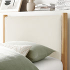Modway - Maven Taille jumelle Boucle Tapis Lit de plateforme, Feather Oak-Tête de lit et pied rembourrés en boucle