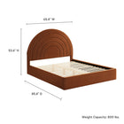 Modway - Solana Arqué Performance Velvet Lit plateforme Queen, Rouille-8