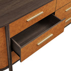 Modway - Coralie Courbe à 6 tiroirs Cuir végane Commode ovale, Noyer Tan-8