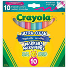 Crayola - Marqueur lavable ultra-propre - Pointe large - Couleurs tropicales assorties - Paquet de 10-Le plus lavable au monde - se lave des mains, des vêtements et des murs