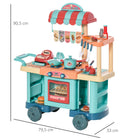 Qaba - Jouet caisse enregistreuse de chariot de fast-food pour enfants - multicolore - ensemble de 50-Matériaux PP et ABS de haute qualité assurant une utilisation durable et une sécurité maximale 
