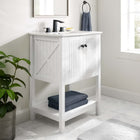 Modway - Steam 24" Vanette de salle de bain - Blanc blanc-Plateau en céramique intégré