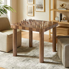 Modway - Oscar Carré de 36 pouces Table à table à table à damier, Noyer et Noyer foncé-Sièges 2 à 4 personnes