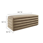 Modway - Mezzo Rembourré Performance Velvet Établi de rangement - Taupe-Tissu résistant aux taches