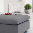 Modway - Commix Sunbrella Terrasse extérieure Ottoman in Gris-Coussins rembourrés en mousse