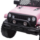 Aosom - camion jouet tout-terrain 12v pour enfants - rose-4 roues durables avec suspension à ressort sur chacune pour absorber les forces et les chocs et offrir une conduite en douceur