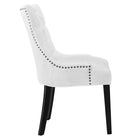 Modway - Regent Touffe Tissu Chaise à manger - Blanc-Pieds en bois massif