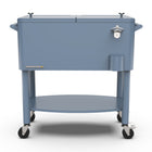 Permasteel - Glacière de patio roulante 80 pintes avec séparateur et étagère - bleue-Le séparateur amovible permet cinq configurations différentes pour s’adapter à vos besoins.