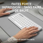 Logitech - Slim Bluetooth Combo, clavier et souris sans fil - Blanc-Compatible avec les ordinateurs portables MacBook Neo : connexion Bluetooth instantanée, compatibilité parfaite et couleurs assorties
