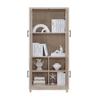 Manhattan Comfort - Jodie 31 po Bibliothèque Mid-Century Moderne - Chêne blanchi-15,7 po L x 31 po l x 67,6 po H
