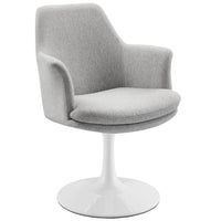 Modway - Lippa Salle à manger pivotante Rembourré Fauteuil - Blanc gris clair-Tissu texturé, tissé et sain