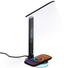 ShoppingAll - Lampe de bureau multifonctionnelle à LED avec base RVB, chargeur sans fil et chargement USB - Noir-Polyvalence Fonctionnelle : Cette Lampe De Bureau À LED Combine Éclairage, Recharge Sans Fil Et Port USB Dans Un Design Élégant.