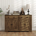 HOMCOM - Buffet 47,6 po L avec rangement - beige-Doté de panneaux de particules, la surface lisse est facile à nettoyer en cas de déversements ou de saletés 