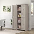 HOMCOM - Garde-manger de cuisine autoportant 72 po et buffet - gris-Poignées métalliques faciles à saisir pour une ouverture et une fermeture simples 