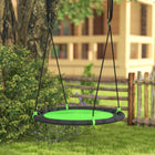 Qaba - Balançoire soucoupe pour enfants - Ronde de 99 cm - Verte-La matière Texteline est imperméable, facilement lavable 
