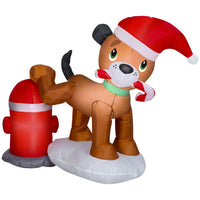 GEMMY - Chien de Noël gonflable et borne d'incendie - 122 cm-S'illumine grâce à une lumière LED brillante et économe en énergie