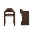 Modway - Talia 37 pouces Cuir végane Tabouret de comptoir - Espresso-Conception du canon arrière courbé