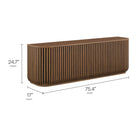 Modway - Fortitude 75" Armoire de rangement à buffet courbé - Noyer-Portes à pousser pour ouvrir