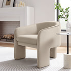 Modway - Greer Velours Performance Rembourré Fauteuil d’accent - Amande-Conception à 3 jambes