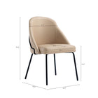 Manhattan Comfort - Lot de 2 chaises de salle à manger modernes Gracie 61,5 cm, revêtement similicuir, coloris beige et noir-Revêtu d’un similicuir luxueux avec des coutures raffinées