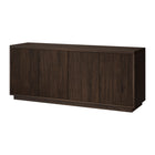 Hudson&Canal - Meuble TV Hanson pour téléviseurs jusqu'à 65 pouces - Alder Brown-Le dessus a une capacité de poids de 75 lb, les étagères inférieures peuvent supporter 25 lb chacune