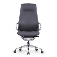 Nexten Pro - Chaise de bureau - Dossier haut - Grise-Chaise de bureau en cuir véritable haut de gamme